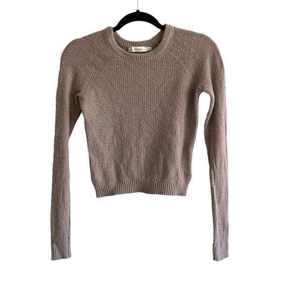 Aritzia Sweaters - ARITZIA Talula Sweater Crew Neck Cropped Tan Taupe XXS